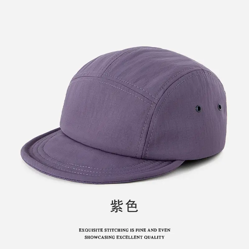 Black American Short Brim Five-piece Cap for Men Women - Image 7