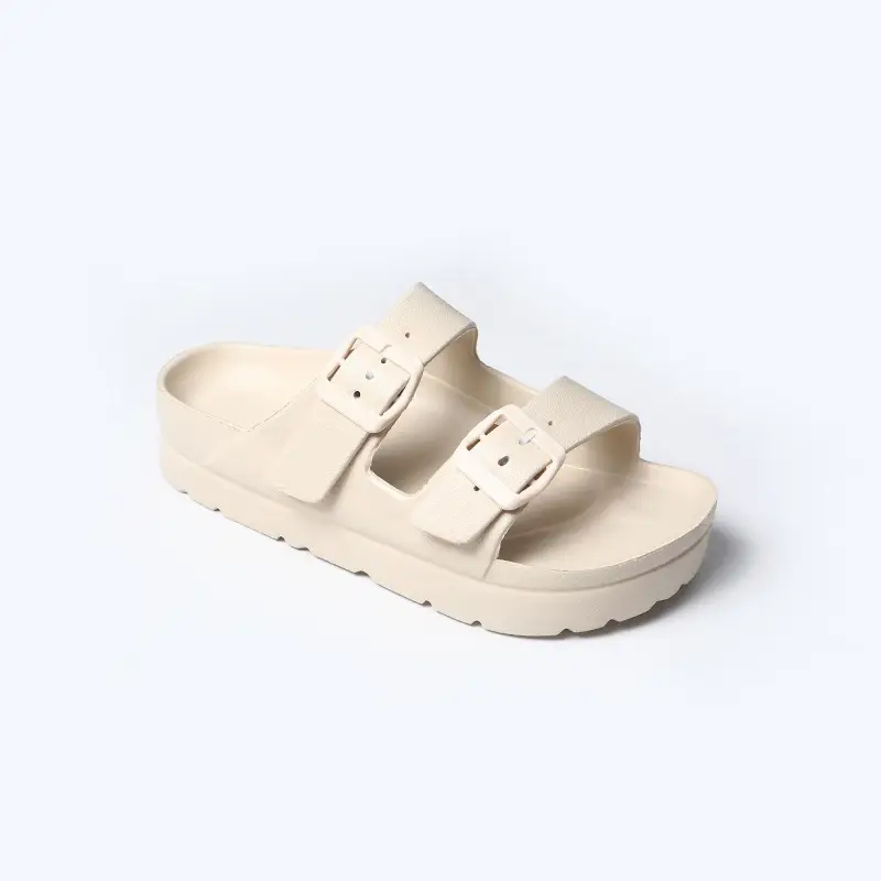 Birkenth Shoes Thick-soled Shoes Women's Birkenth Shoes Thick-soled EVA Slippers Heightened Outer Wear Sandals Classic Double Buckle Beach Shoes