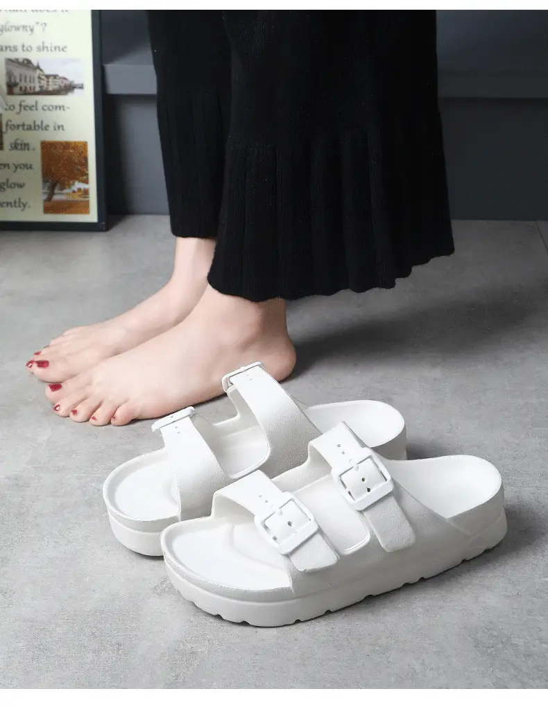 Birkenth Shoes Thick-soled Shoes Women's Birkenth Shoes Thick-soled EVA Slippers Heightened Outer Wear Sandals Classic Double Buckle Beach Shoes — feature 16