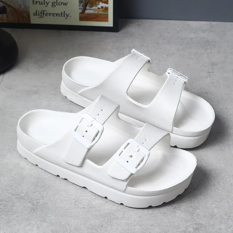 Birkenth Shoes Thick-soled Shoes Women's Birkenth Shoes Thick-soled EVA Slippers Heightened Outer Wear Sandals Classic Double Buckle Beach Shoes