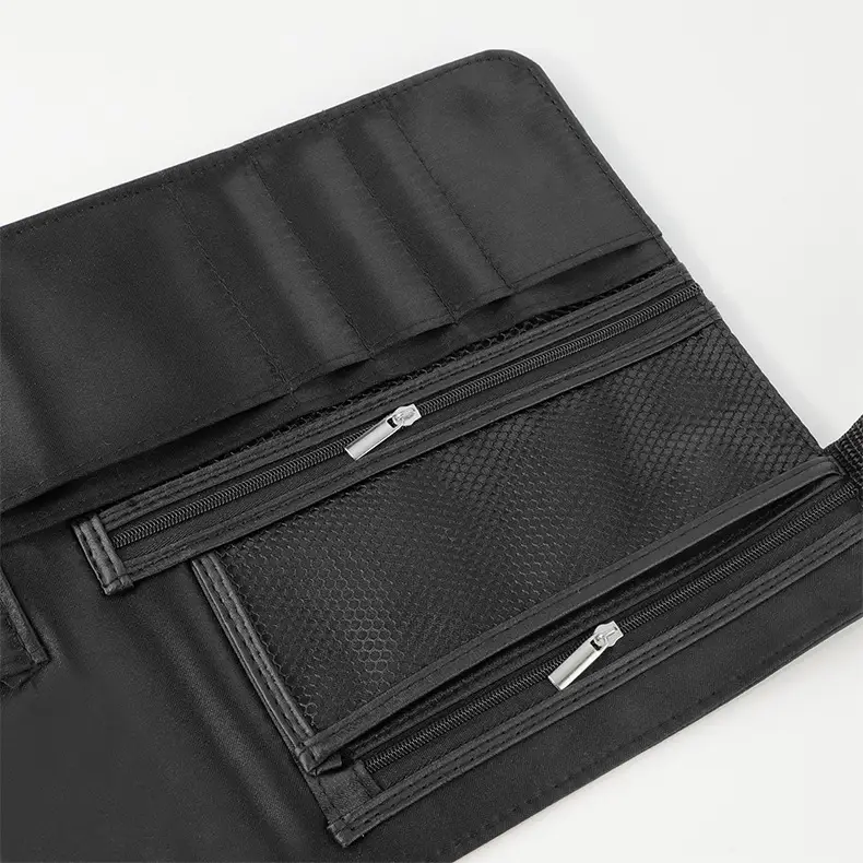 Black Crossbody Makeup Brush Bag PU Leather — feature 10