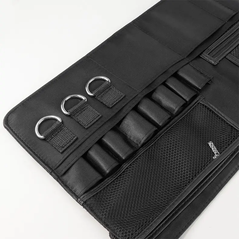Black Crossbody Makeup Brush Bag PU Leather — feature 9