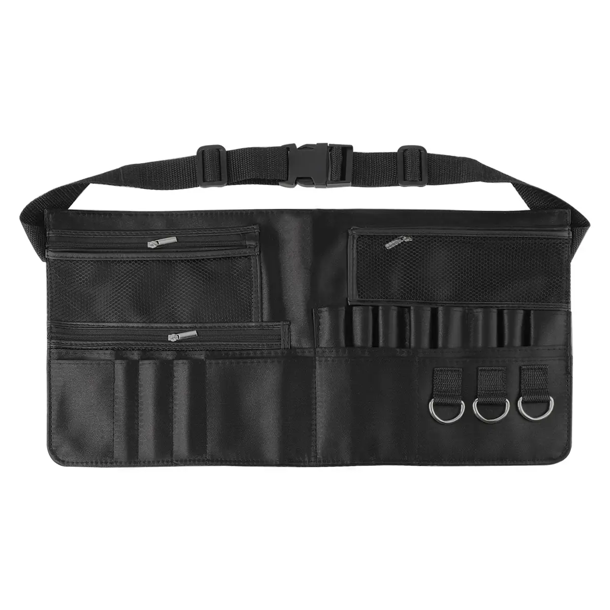 Black Crossbody Makeup Brush Bag PU Leather