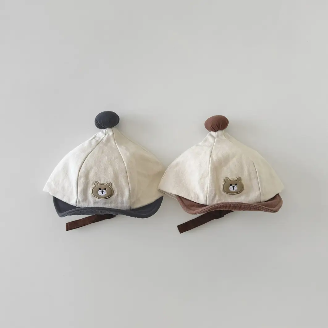 Baby Cap Beige Cartoon Bear Spring Autumn 2025 - Image 7