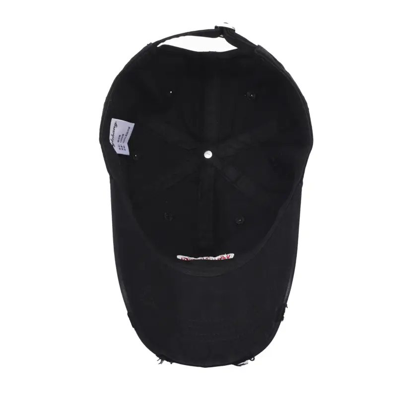 Women Navy Wash Denim Baseball Cap with Logo