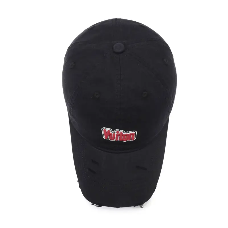 Women Navy Wash Denim Baseball Cap with Logo