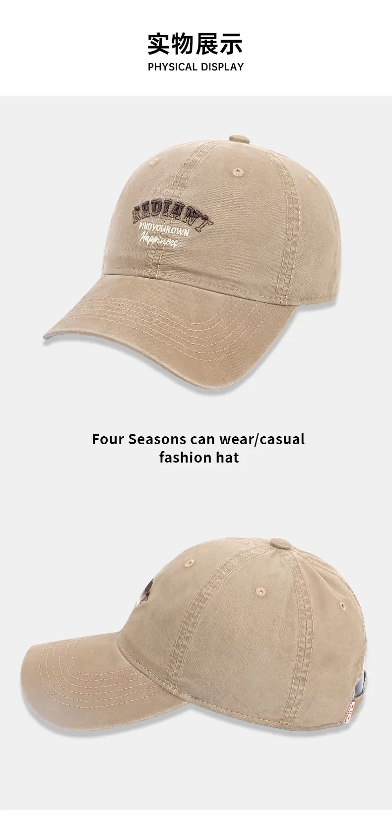 English Embroidered Baseball Cap for Women Men — feature 11