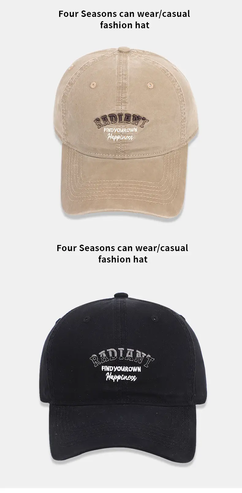 English Embroidered Baseball Cap for Women Men — feature 12