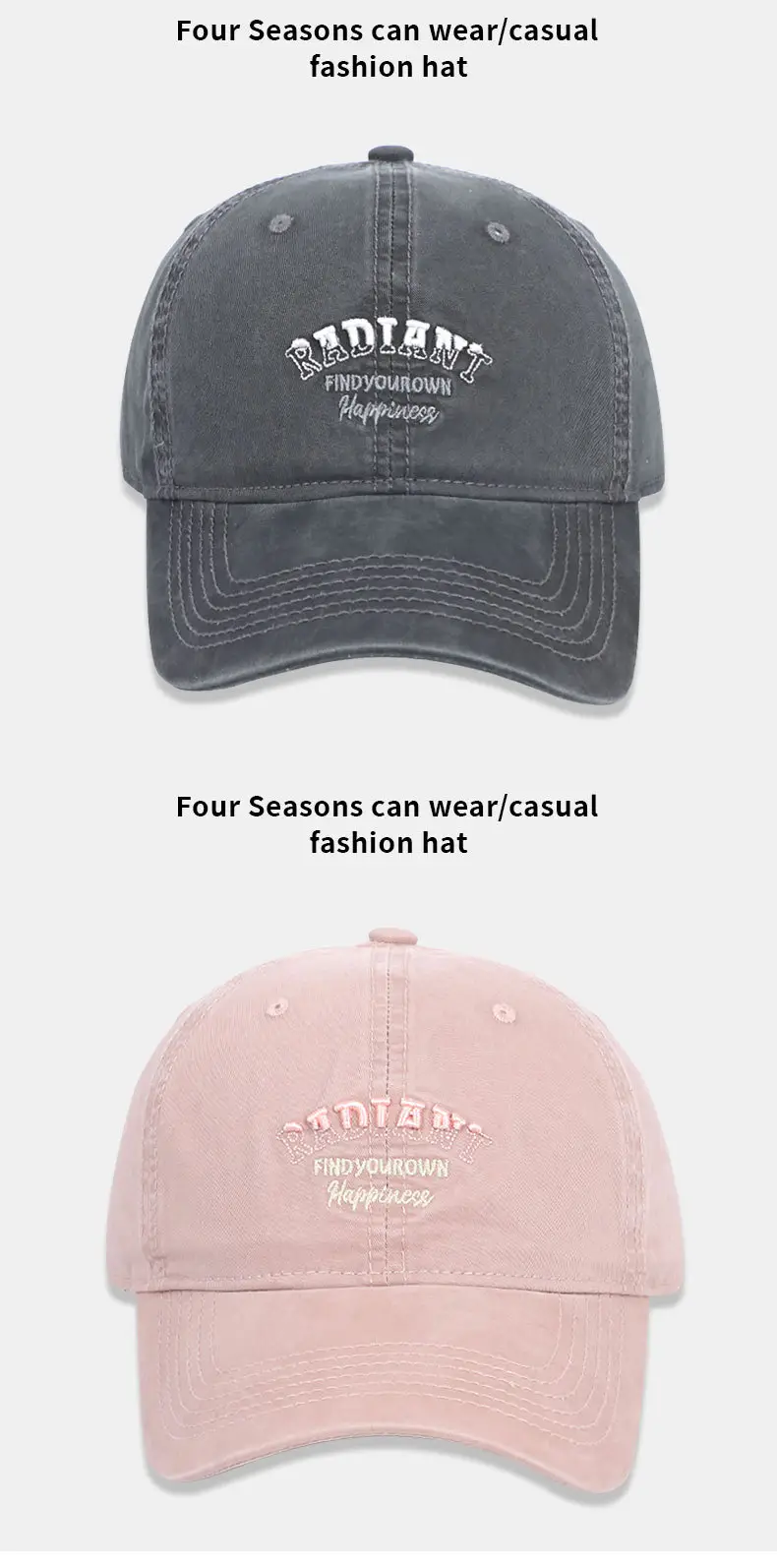 English Embroidered Baseball Cap for Women Men — feature 13