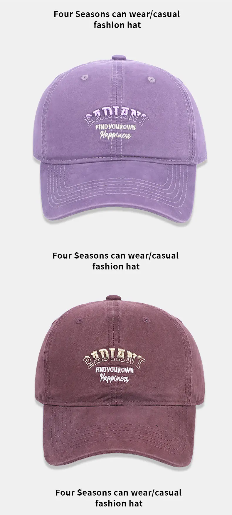 English Embroidered Baseball Cap for Women Men — feature 14