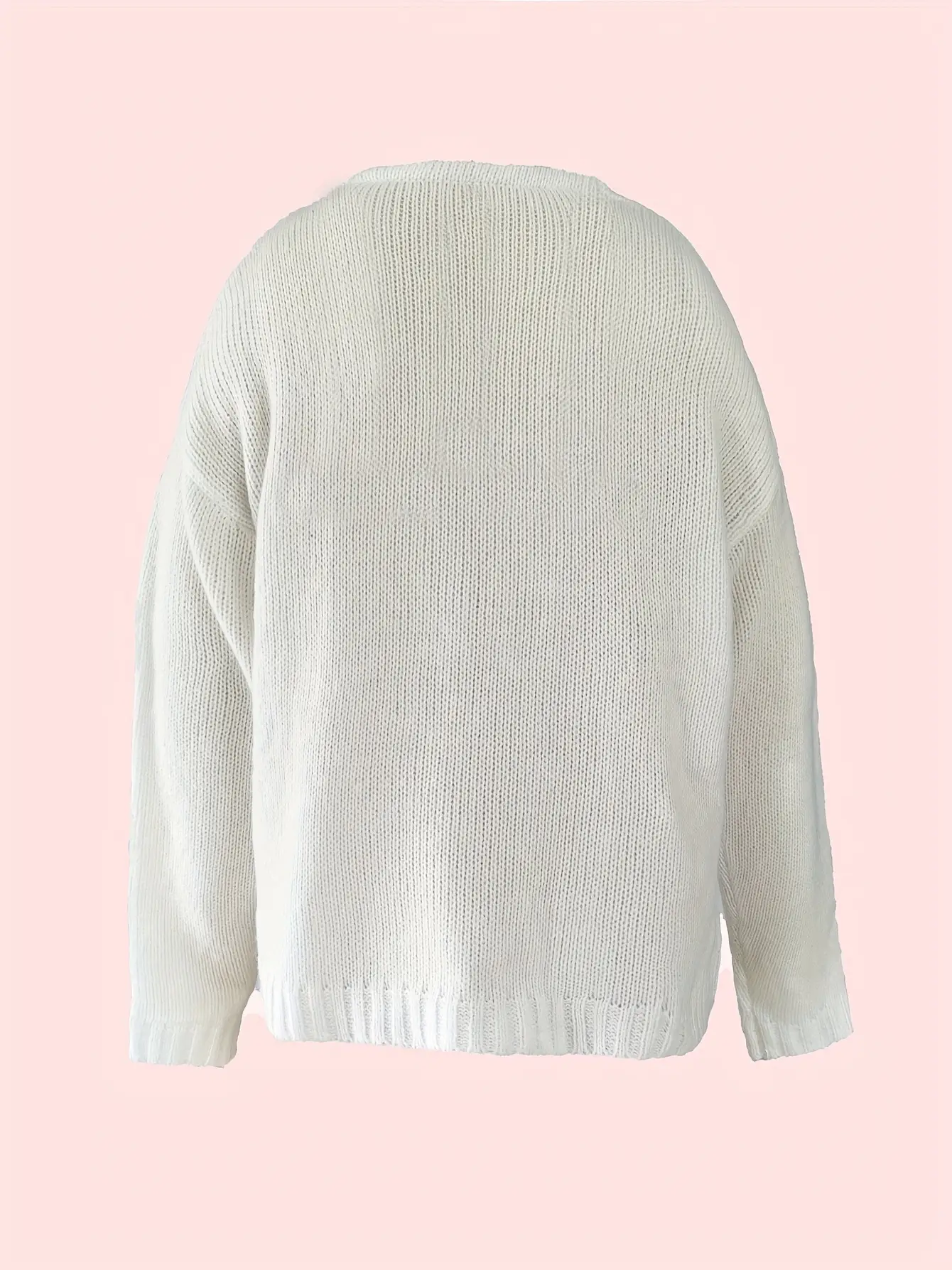 Grey Woolen V Neck Pullover Top for Women — feature 10