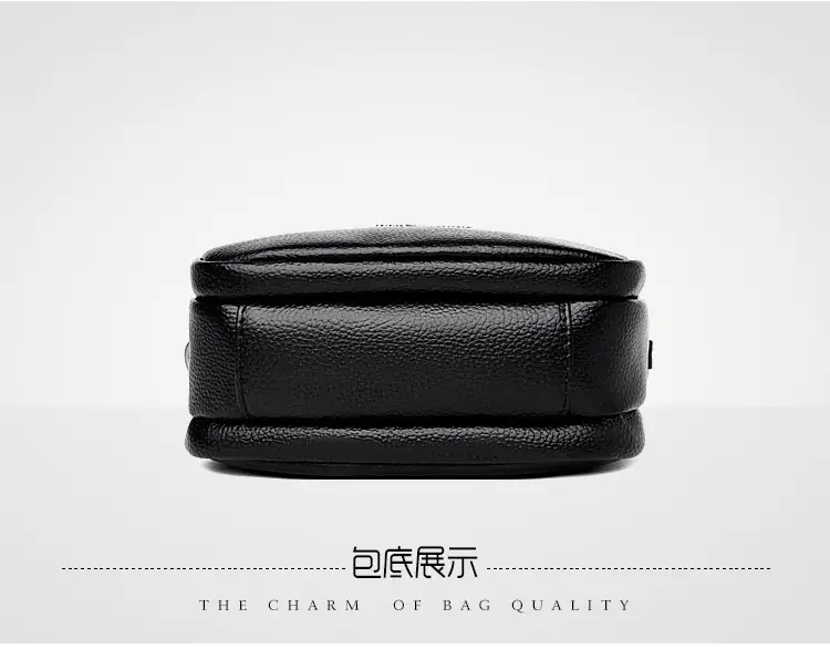 Black Soft Leather Three Layer Crossbody Bag for Women — feature 18