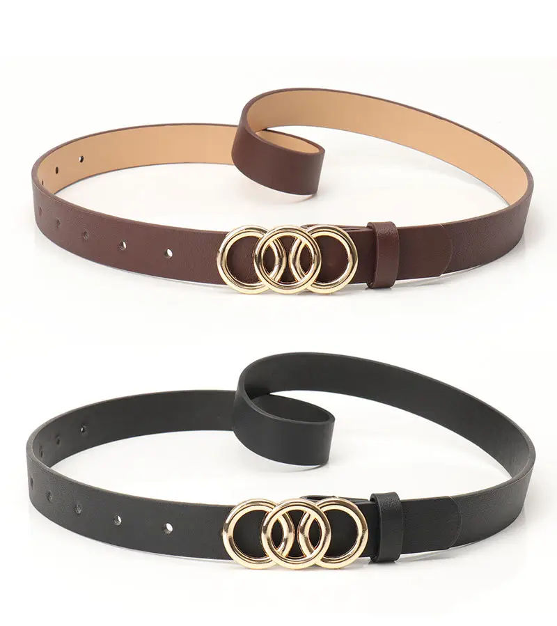 Women's Three-Circle Alloy Belt with Leather Straps — feature 36