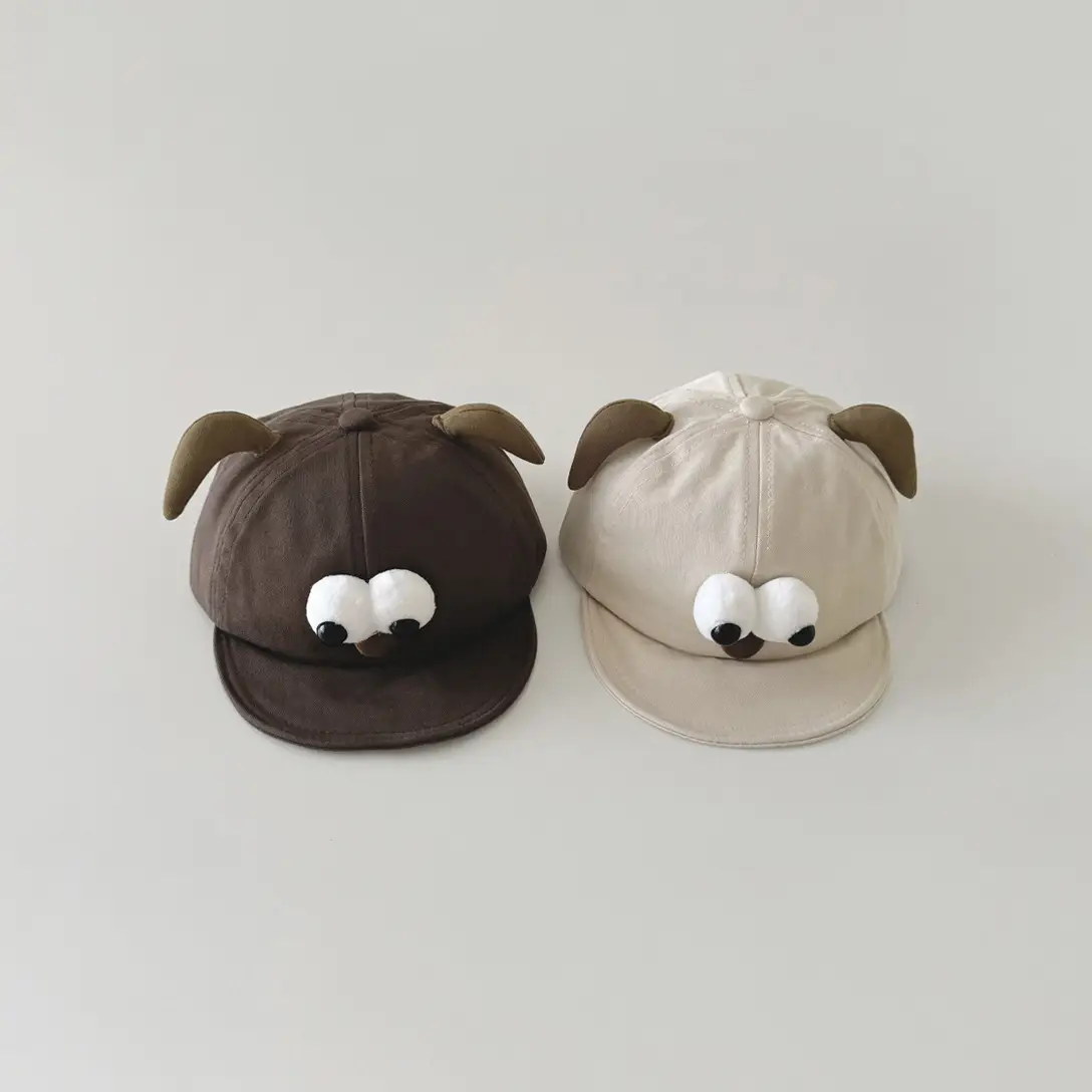 Cute Bear Ears Baby Cap Brown Beige 2026