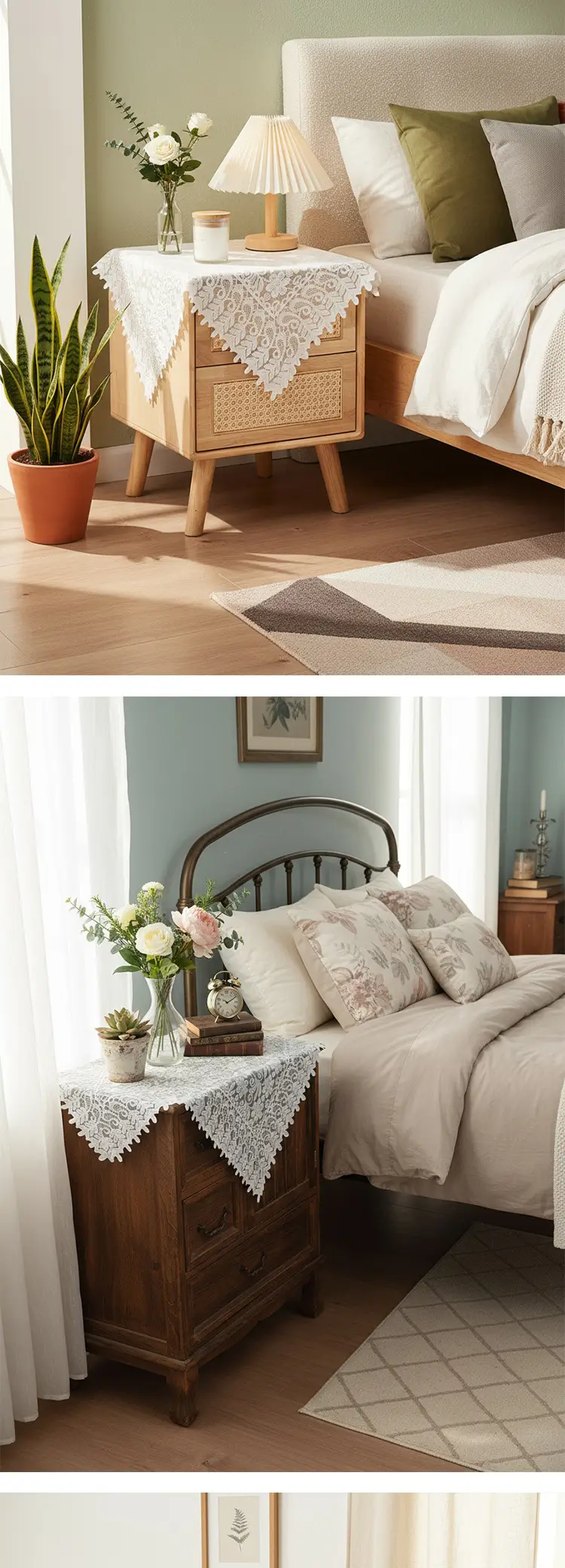 White lace tablecloth vintage coffee table cloth round table bedside table sofa refrigerator cover cloth pastoral style tablecloth wholesale — feature 13
