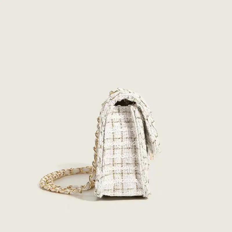Small Chanel-Style Tweed Chain Bag for Women — feature 4