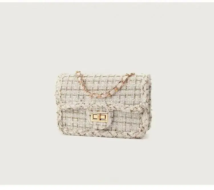 Small Chanel-Style Tweed Chain Bag for Women — feature 6