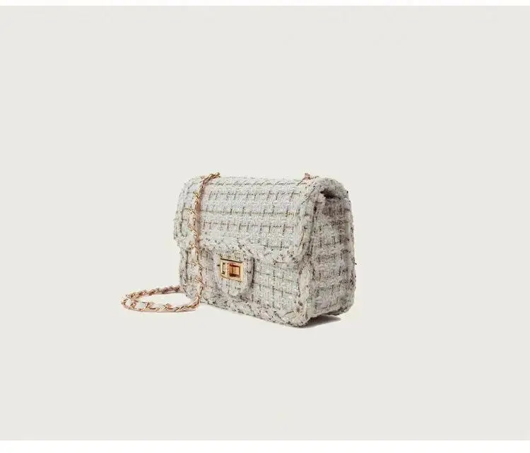 Small Chanel-Style Tweed Chain Bag for Women — feature 7