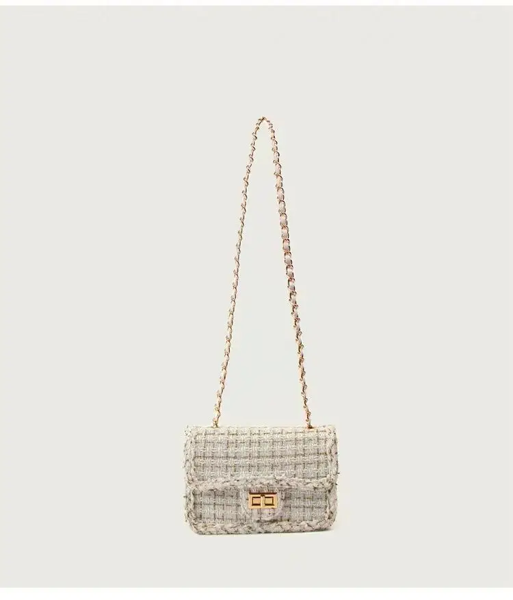 Small Chanel-Style Tweed Chain Bag for Women — feature 9