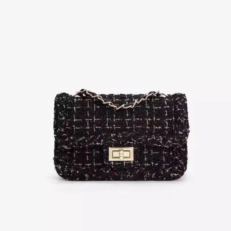 Small Chanel-Style Tweed Chain Bag for Women - Image 2