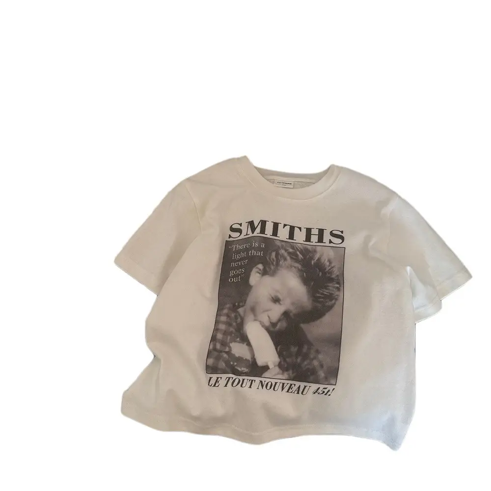 Children's White Smiths Print T-Shirt Medium Small - Image 6