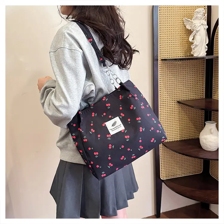 Women Cherry Print Canvas Shoulder Bag 2025 — feature 10