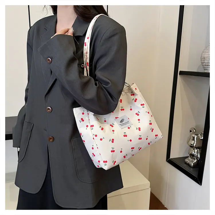 Women Cherry Print Canvas Shoulder Bag 2025 — feature 13