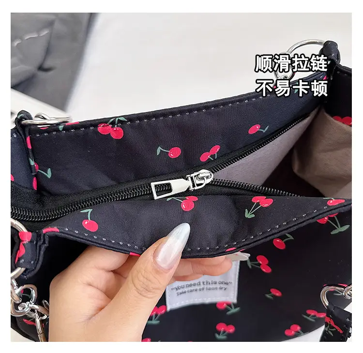 Women Cherry Print Canvas Shoulder Bag 2025 — feature 7