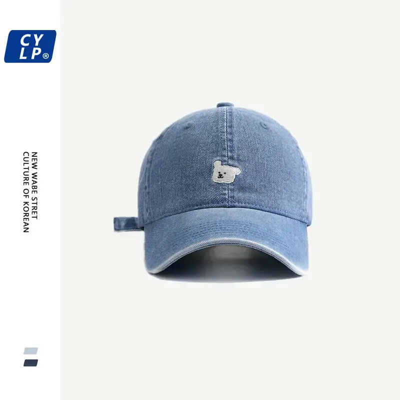 Women Blue Baseball Cap with Cartoon Print - Image 5