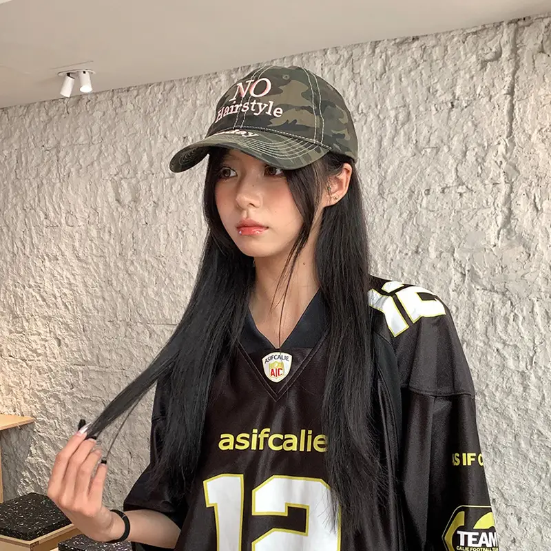 Korean Style Camouflage Letter Cap for Women - Image 3