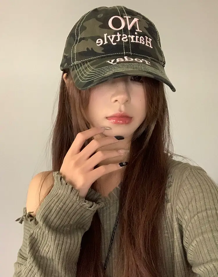 Korean Style Camouflage Letter Cap for Women — feature 20