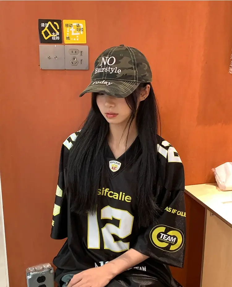 Korean Style Camouflage Letter Cap for Women — feature 27