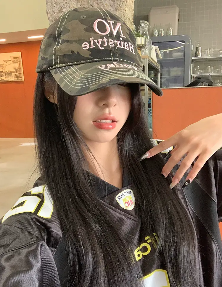 Korean Style Camouflage Letter Cap for Women — feature 29