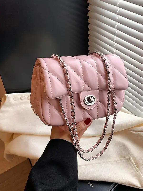 Black Quilted Chain Crossbody Bag for Women 2026 - Image 8