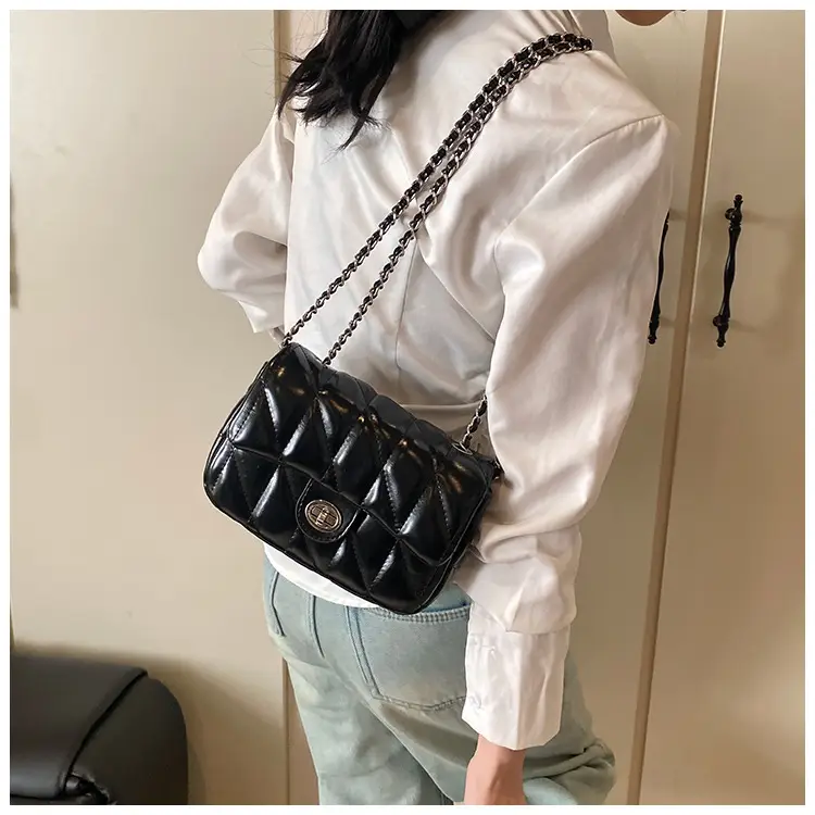 Black Quilted Chain Crossbody Bag for Women 2026 — feature 20