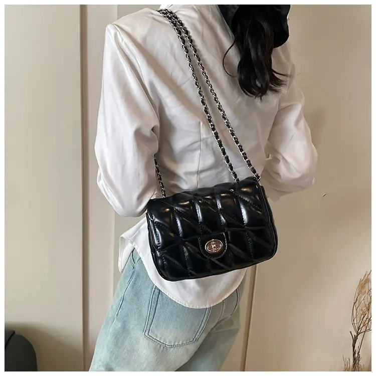 Black Quilted Chain Crossbody Bag for Women 2026 — feature 21