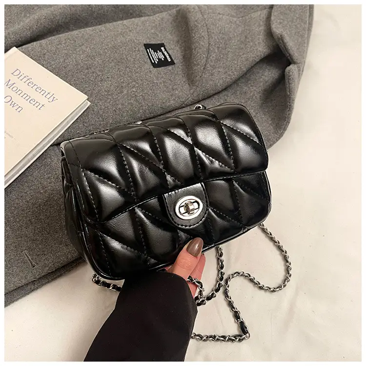 Black Quilted Chain Crossbody Bag for Women 2026 — feature 43