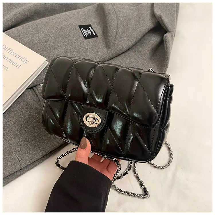 Black Quilted Chain Crossbody Bag for Women 2026 — feature 44
