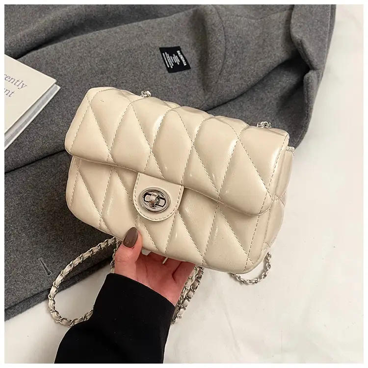 Black Quilted Chain Crossbody Bag for Women 2026 - Image 2