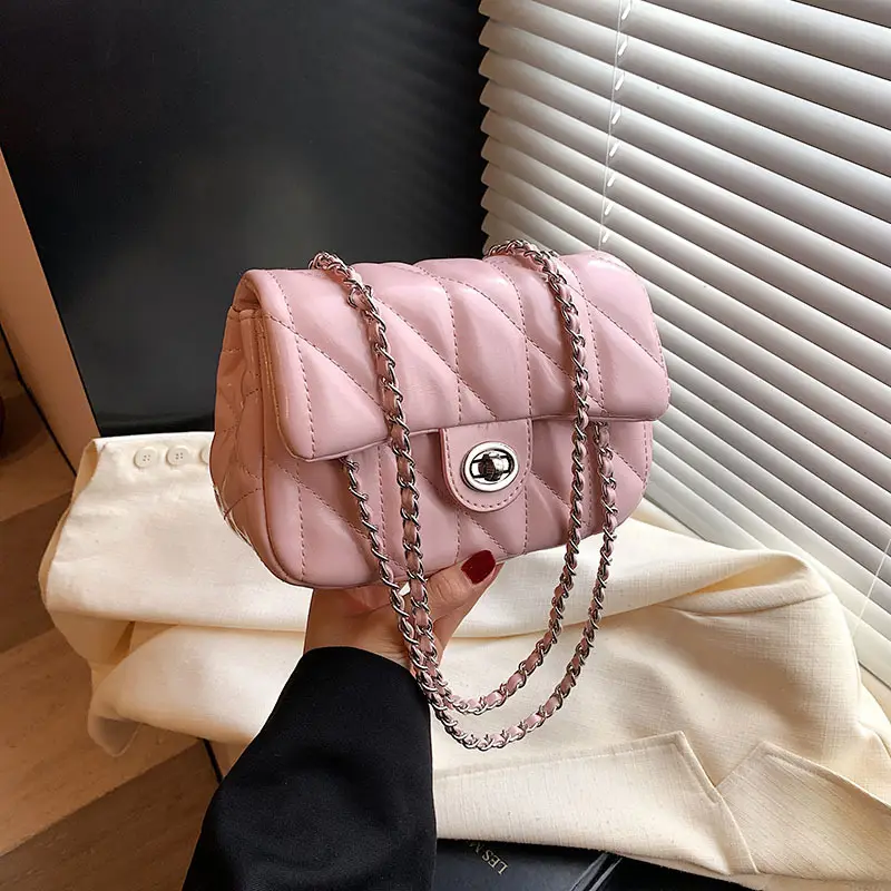 Black Quilted Chain Crossbody Bag for Women 2026 - Image 3