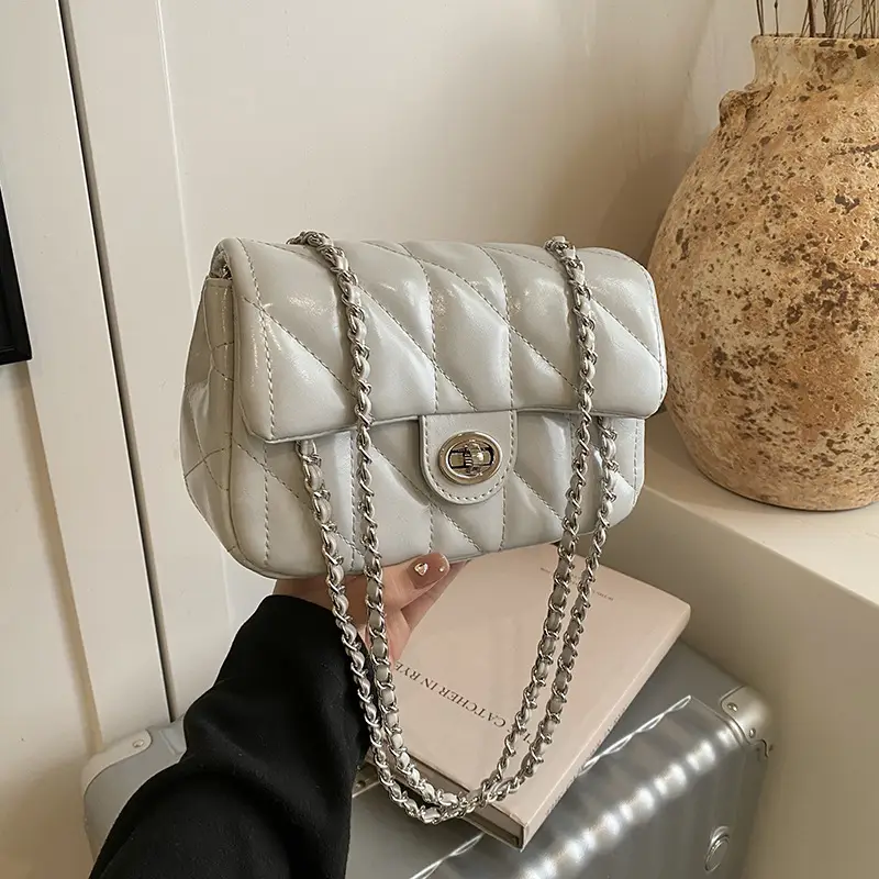 Black Quilted Chain Crossbody Bag for Women 2026 - Image 4