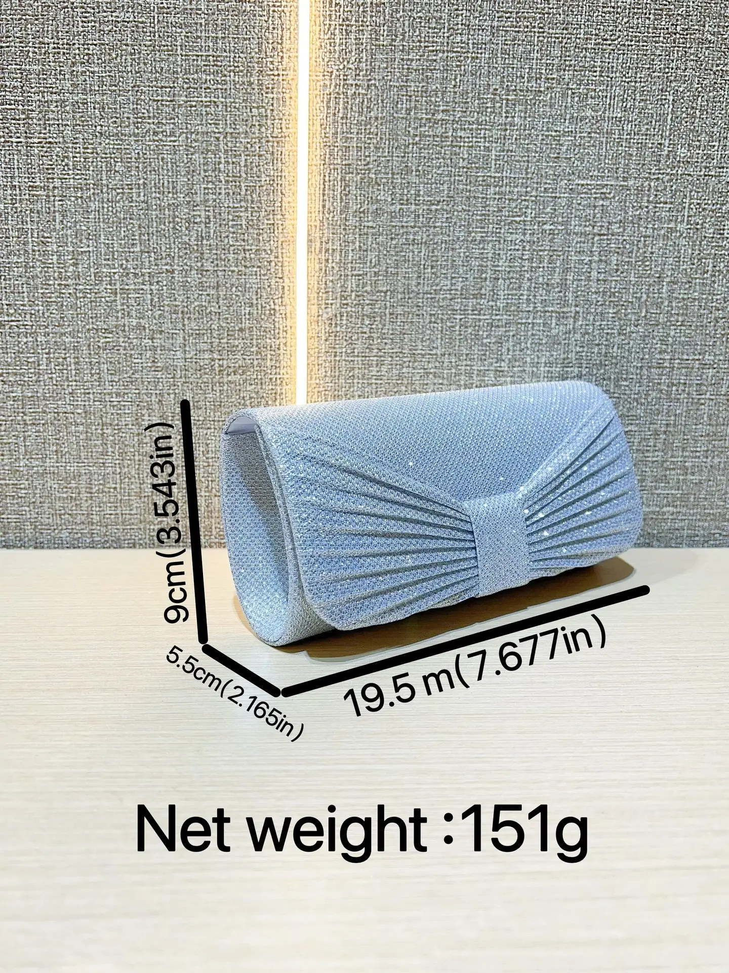 New Cross-border Pleated Silver Evening Bag - Image 8