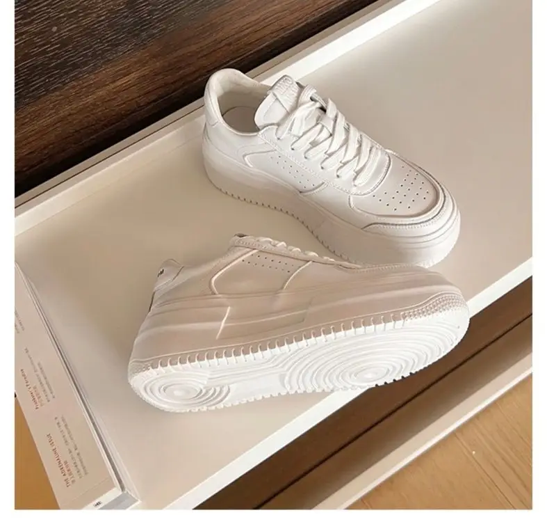 Platform thick-soled student shoes women's ins tide spring 2025 new all-match casual sports small white shoes skate shoes — feature 12