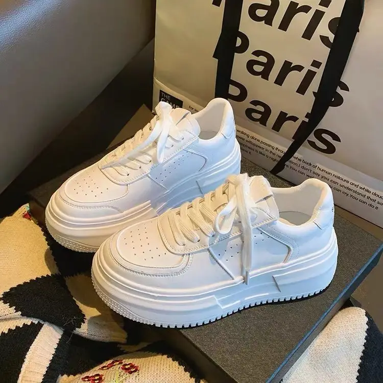 Platform thick-soled student shoes women's ins tide spring 2025 new all-match casual sports small white shoes skate shoes — feature 15