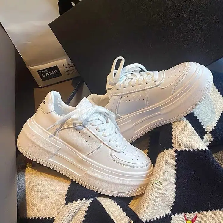 Platform thick-soled student shoes women's ins tide spring 2025 new all-match casual sports small white shoes skate shoes — feature 16