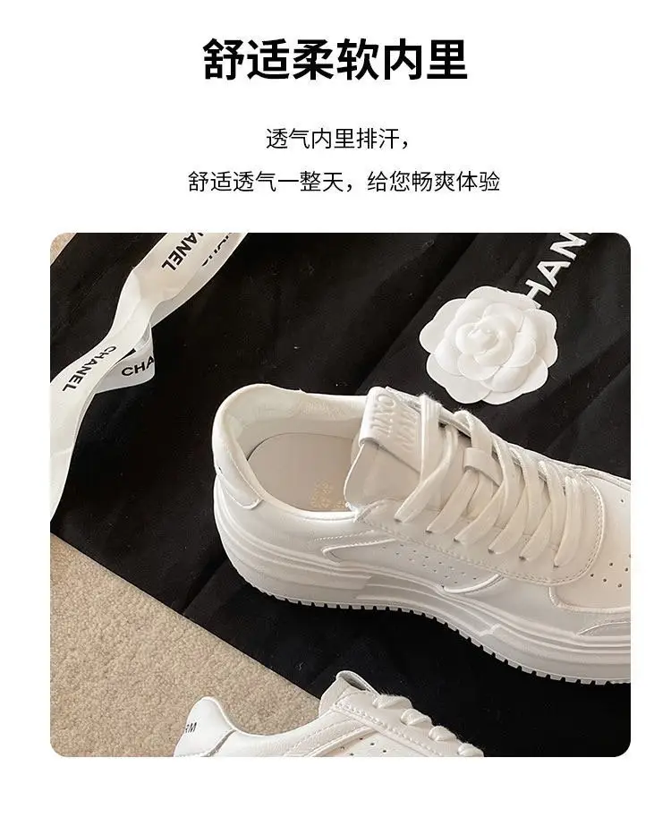 Platform thick-soled student shoes women's ins tide spring 2025 new all-match casual sports small white shoes skate shoes — feature 7