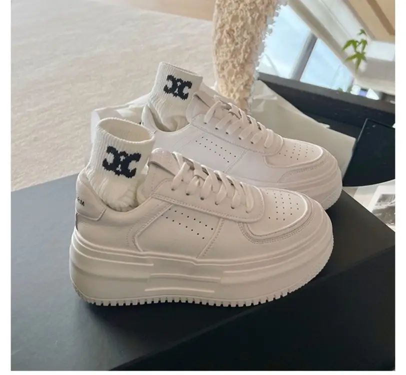 Platform thick-soled student shoes women's ins tide spring 2025 new all-match casual sports small white shoes skate shoes — feature 8