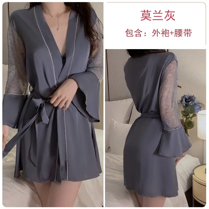 Guiruo Satin Lace Nightgown Plus Size - Image 6