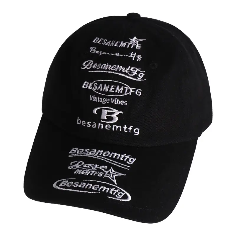 Korean-style Embroidered Baseball Cap White - Image 7