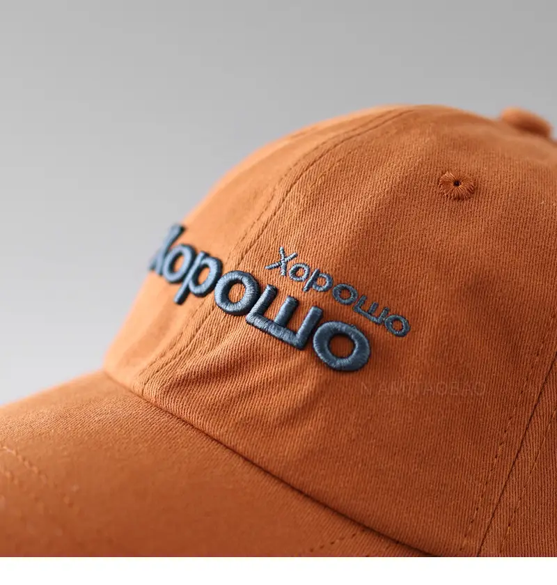 Light Blue Korean Style Baseball Cap with Three-Dimensional Letter Embroidery — feature 8
